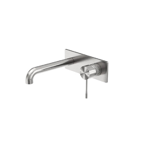 Nero Opal Wall Basin/Bath Mixer 230mm Spout Brushed Nickel NR251907A230BN