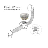 Seima Flexiwaste Bath Overflow Pop-out Kit Brushed Nickel 192235