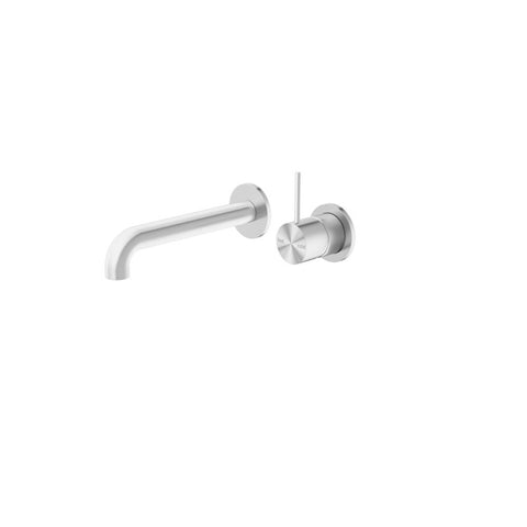 Nero Mecca Wall Basin/Bath Mixer Separate Back Plate Handle Up 185mm Brushed Nickel NR221910D185BN