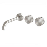 Phoenix Axia Wall Basin / Bath Curved Outlet Hostess Set 180mm Brushed Nickel 117-1125-40-1