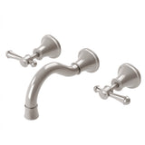 Phoenix Nostalgia Lever Basin / Bath Set 180mm Shepherds Crook Brushed Nickel NS1127-40-1