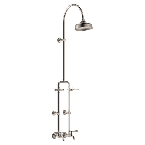 Fienza Lillian Lever Exposed Rail Shower & Bath Set Brushed Nickel 455123NN