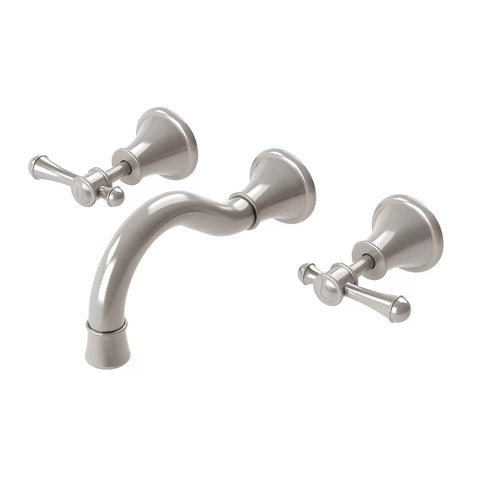 Phoenix Nostalgia Lever Basin/Bath Set 180mm Shepherds Crook Brushed Nickel NS1127-40