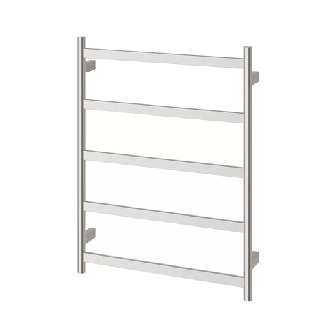 Phoenix Five Flat Bar Heated Towel Ladder 550mm x 740mm Brushed Nickel 652-8750-40