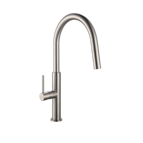 Vito Bertoni Alfie Sink Mixer Gooseneck Pull-Out Save Mode Brushed Nickel 85972