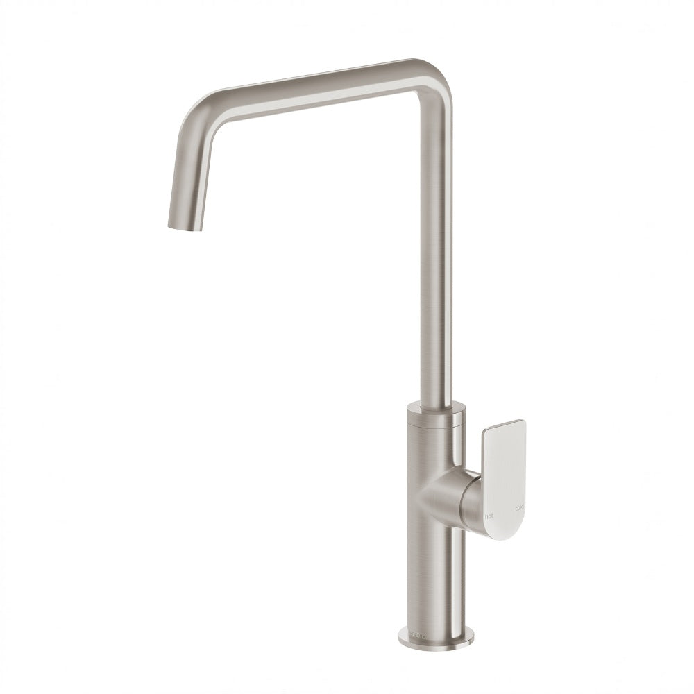Phoenix Mekko Sink Mixer 190mm Squareline Brushed Nickel 115-7300-40-1