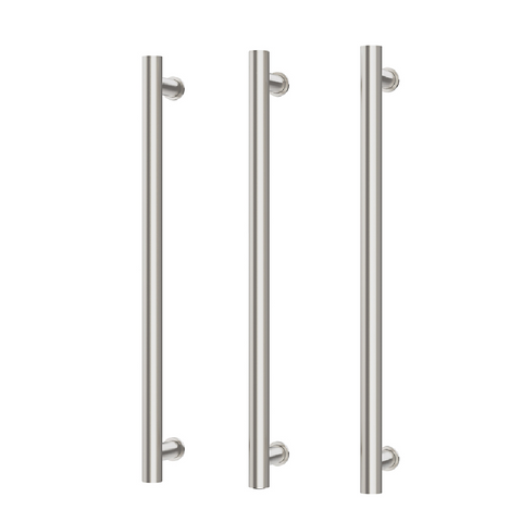 Phoenix Heated Triple Towel Rail Round 800mm Brushed Nickel 650-8763-40