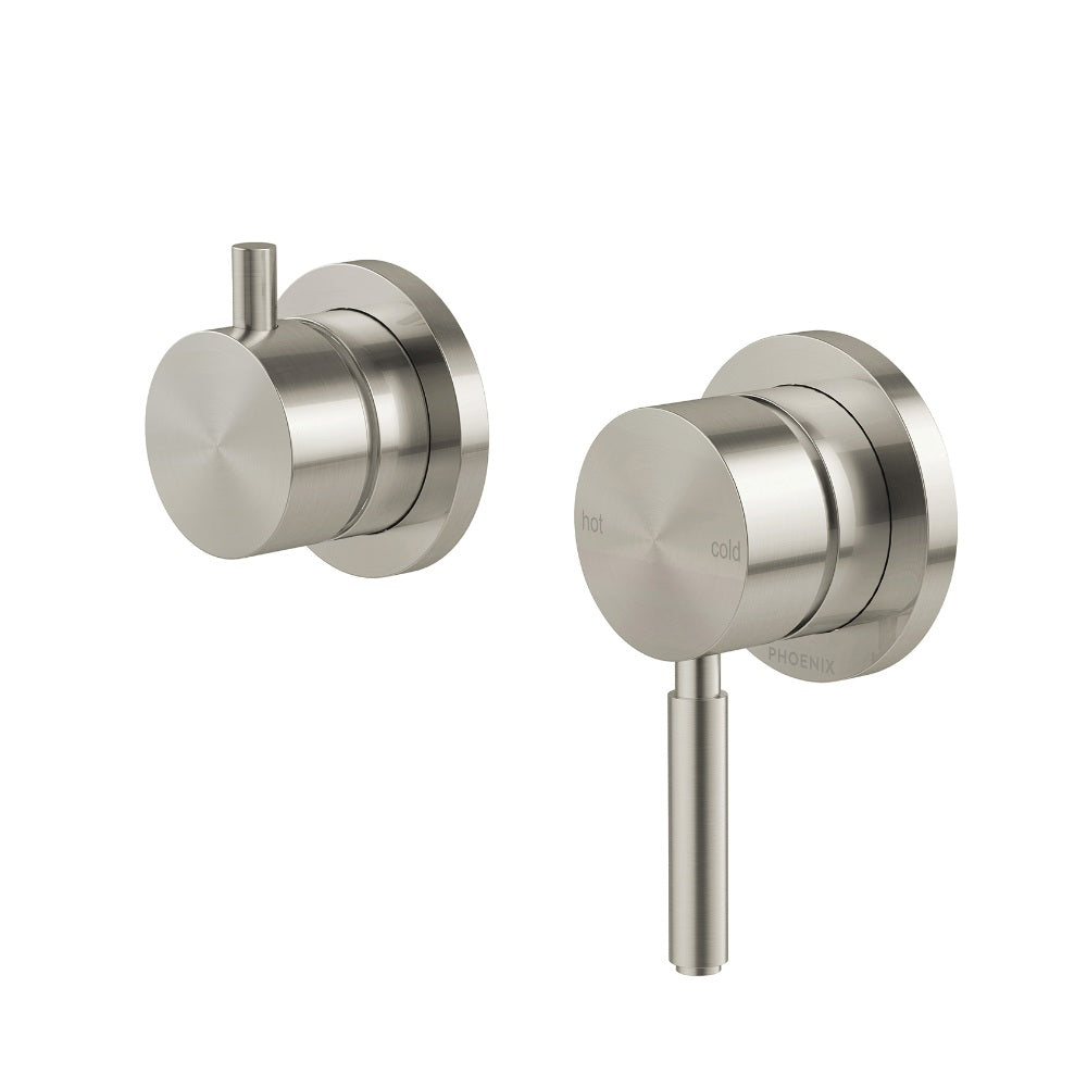 Phoenix Vivid Mkii Switchmix Shower / Bath Diverter Mixer Fit-Off Kit Brushed Nickel 146-2940-40-1