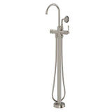 Phoenix Cromford Floor Mounted Bath Mixer w/ Hand Shower Brushed Nickel 134-7451-40