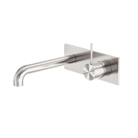 Nero Mecca Wall Basin / Bath Set 185mm Handle Up Trim Kits Only Brushed Nickel NR221910B185TBN