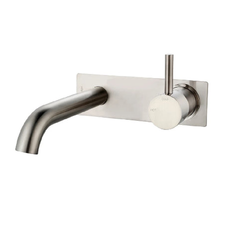 Vito Bertoni Wish2 Wall Basin/Bath Set Fixed 180mm w/ w/ Backplate Brushed Nickel 41196WS6