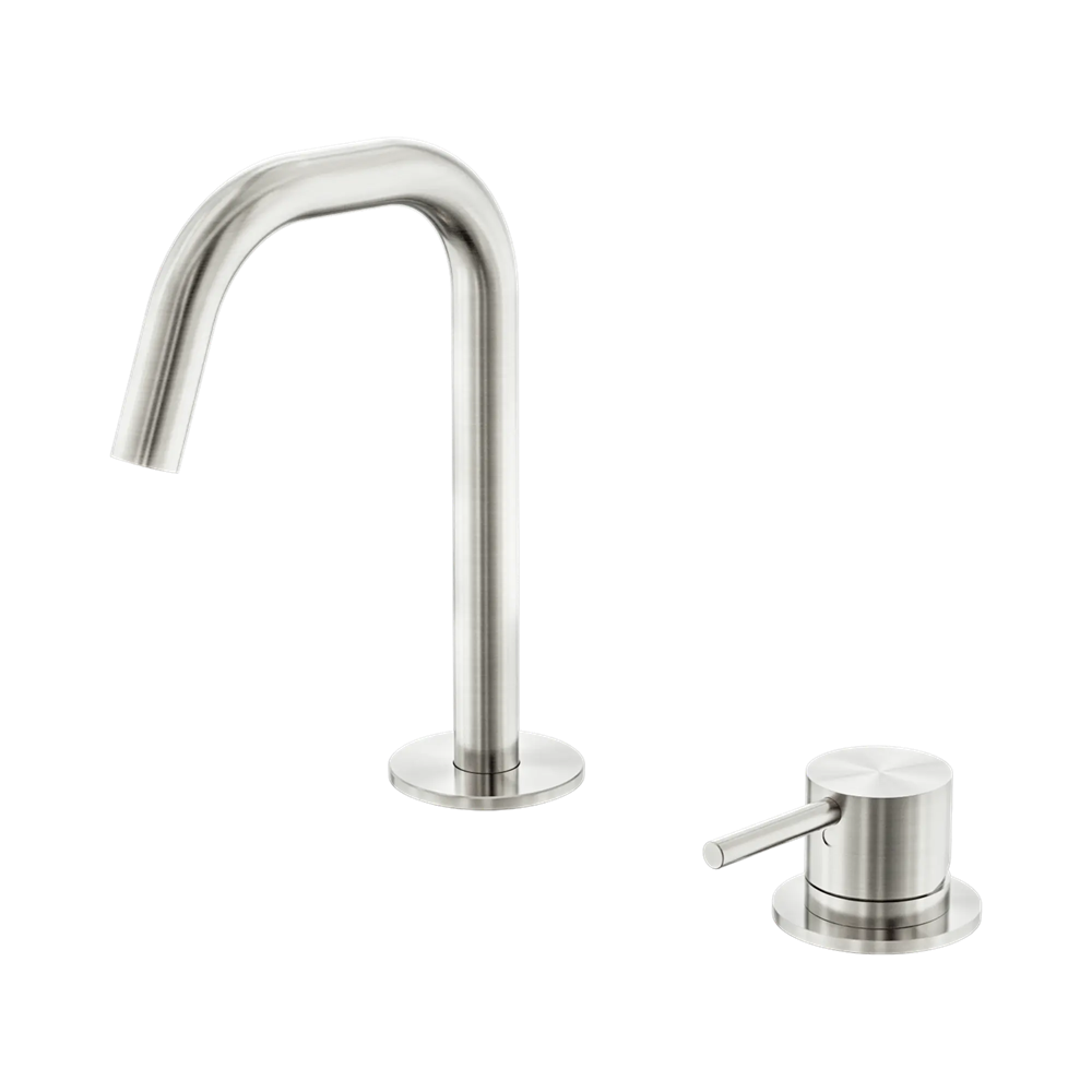 Nero Mecca Hob Basin Mixer Set Edge Spout Brushed Nickel NR221901HBN