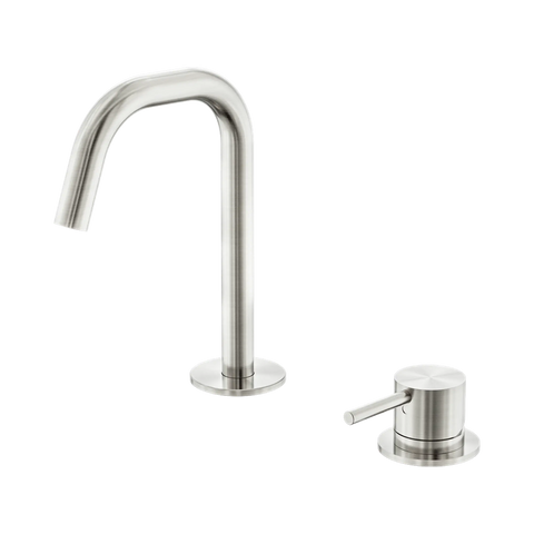Nero Mecca Hob Basin Mixer Set Edge Spout Brushed Nickel NR221901HBN