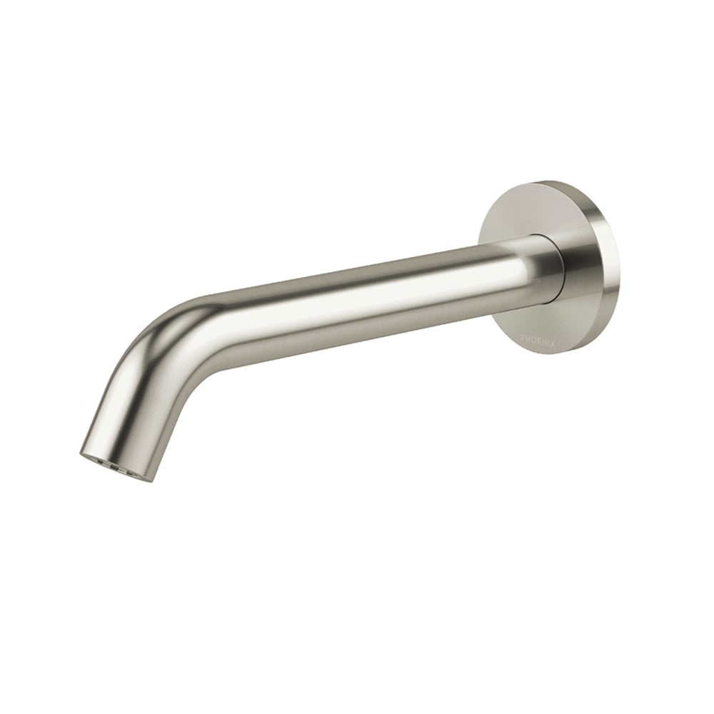 Phoenix Vivid Mkii Wall Basin / Bath Outlet 200mm Curved Brushed Nickel 146-0810-40-1