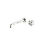 Nero Opal Progressive Wall Basin/Bath Mixer Separate Back Plate 260mm Brushed Nickel NR252007a260BN