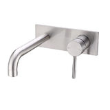 Nero Dolce Wall Basin/Bath Mixer w/Plate Trim Kits Only Brushed Nickel NR250810BTBN