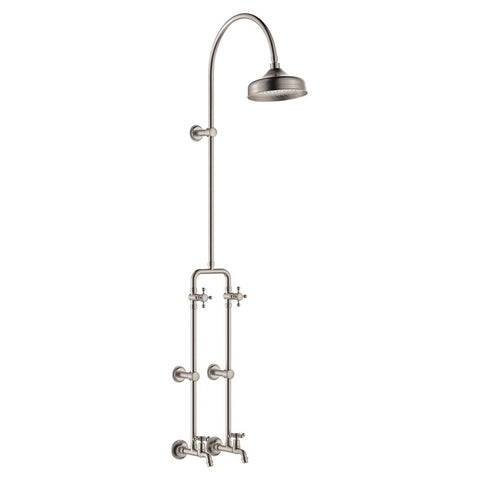 Fienza Lillian Exposed Rail Shower & Bath Set Brushed Nickel 455122BN