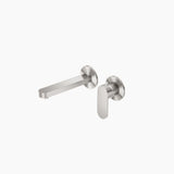 Nero Ecco Wall Basin/Bath Mixer Separate Back Plate Brushed Nickel NR301310BBN