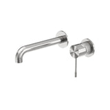 Nero Opal Wall Basin/Bath Mixer 120mm Spout Separate Back Plate Brushed Nickel NR251907B120BN