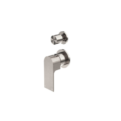 Nero Bianca Shower Mixer With Divertor Separate Back Plate Brushed Nickel NR321511GBN