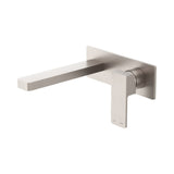 Amelie Royale Square Wall Basin/Bath Mixer Uni Body Rect Plate (Trim Kit Only) 187mm Brushed Nickel BDO301510ATBN