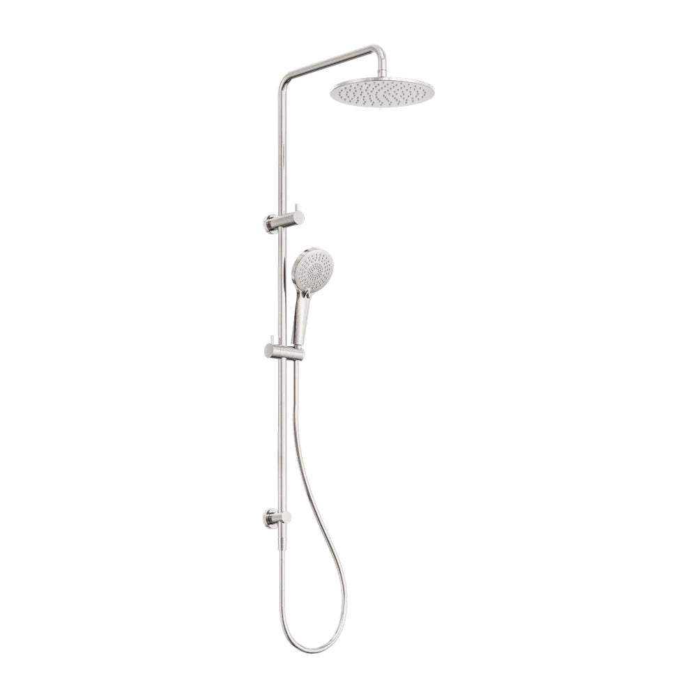 Amelie Royale Deluxe Round Twin Shower 3 Function Hand Shower Dual Check Valve Brushed Nickel BDO250805DBN