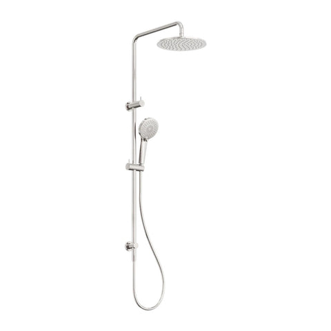 Amelie Royale Deluxe Round Twin Shower 3 Function Hand Shower Dual Check Valve Brushed Nickel BDO250805DBN