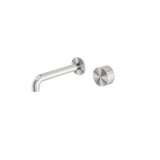 Nero Kara Progressive Wall Basin/Bath Mixer Separate Back Plate 260mm Brushed Nickel NR271907a260BN