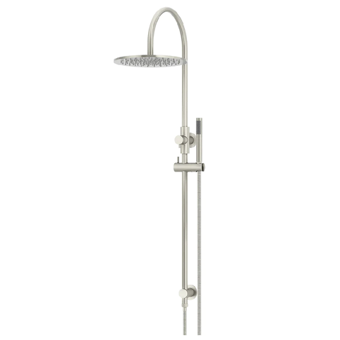 Meir Round Overhead Shower Rail - Single Function Hand Shower Set 300mm Brushed Nickel MZ0906-R-PVDBN