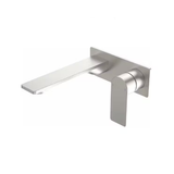 Caroma Urbane II Wall Basin / Bath Mixer 180mm (Body & Trim)- Rectangular Cover Plate -Lead Free Brushed Nickel 99632BN6AF