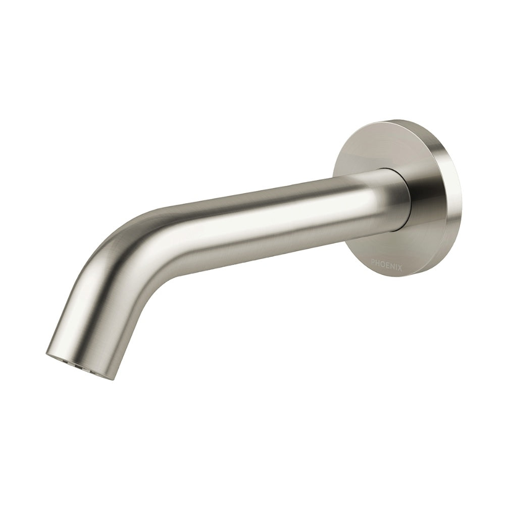 Phoenix Vivid Mkii Wall Basin / Bath Outlet 160mm Curved Brushed Nickel 146-0805-40-1
