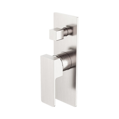 Amelie Royale Square Shower Mixer Uni Body w/ Diverter (Trim Kit Only) Brushed Nickel BDO301511ATBN