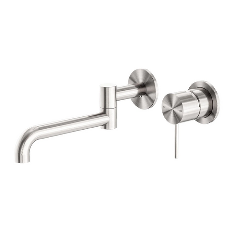 Nero Mecca Wall Basin / Bath Set Swivel Spout 225mm Trim Kit Only Brushed Nickel NR221910RTBN