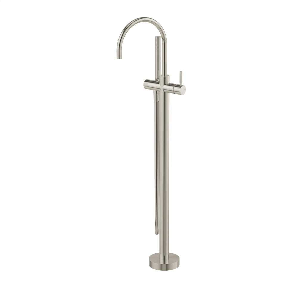Phoenix Vivid MKII Floor Mounted Bath Mixer w/ Hand Shower Brushed Nickel 146-7451-40
