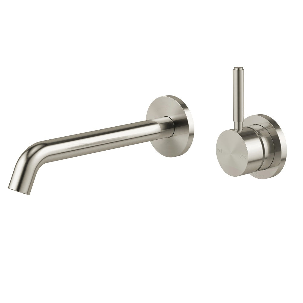 Phoenix Vivid Mkii Switchmix Wall Basin / Bath Mixer Set 200mm Pin Up Brushed Nickel 146-2820-40-1