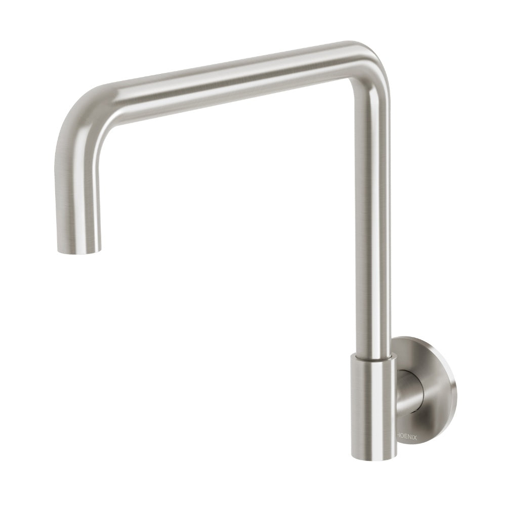 Phoenix Vivid Slimline Plus Wall Sink Outlet 240mm Squareline Brushed Nickel 119-0870-40-1