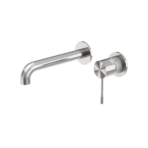 Nero Opal Wall Basin/Bath Mixer 160mm Spout Separate Back Plate Brushed Nickel NR251907B160BN