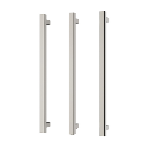 Phoenix Heated Triple Towel Rail Square 800mm Brushed Nickel 651-8763-40