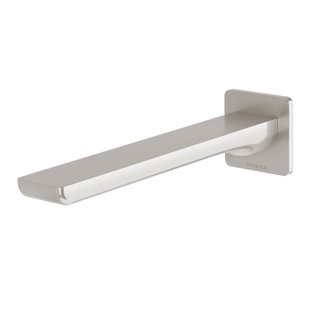 Phoenix Gloss MKII Wall Basin / Bath Outlet 200mm Brushed Nickel 135-7610-40-1