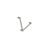 Nero Mecca Care 32mm Ambulant Toilet Grab Rail 90 Degree 450X450mm Brushed Nickel NRCR3290ABN