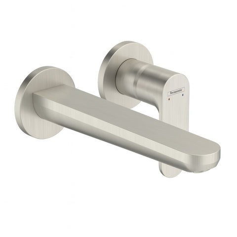 Hansgrohe Rebris S 2H Wall-Mounted Basin Mixer 20.5cm Lead Free Brushed Nickel 72528823