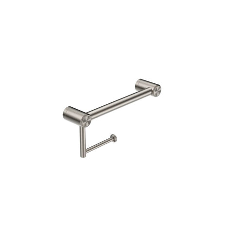 Nero Mecca Care 25mm Toilet Roll Rail 300mm Brushed Nickel NRCR2512ABN