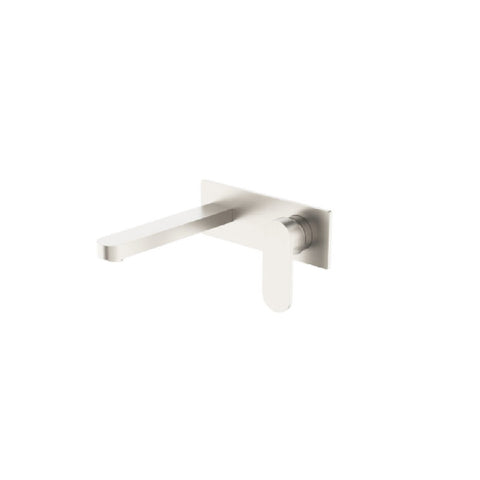 Nero Ecco Wall Basin/Bath Mixer Brushed Nickel NR301310ABN