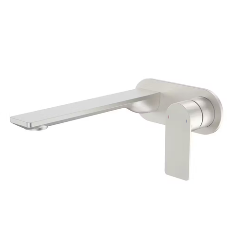 Caroma Urbane II Wall Basin / Bath Mixer 220mm (Body & Trim)- Round Cover Plate -Lead Free Brushed Nickel 99641BN6AF