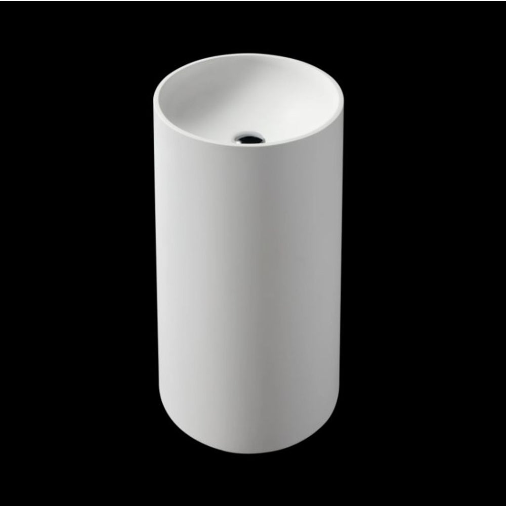 Kaskade Pure Noor Freestanding Round Stone Basin 430mm Matte White VXA15-430-NIK2010NA