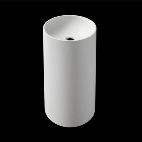 Kaskade Pure Noor Freestanding Round Stone Basin 430mm Matte White VXA15-430-NIK2010NA