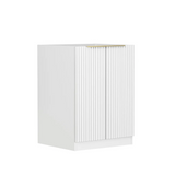 Otti Noosa Fluted Laundry Cabinet 1300mm White / Matte White Top LA-1300-NSW-MW