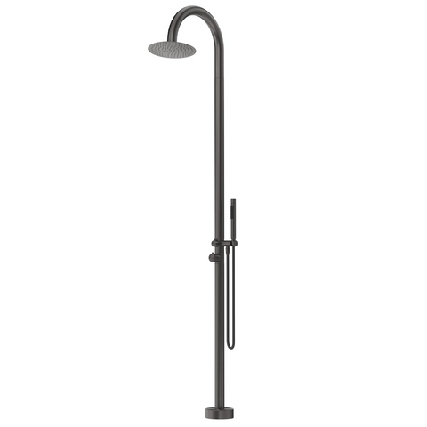 Bella Vista Mica Gooseneck Freestanding Outdoor Shower Gunmetal OS-5-GM