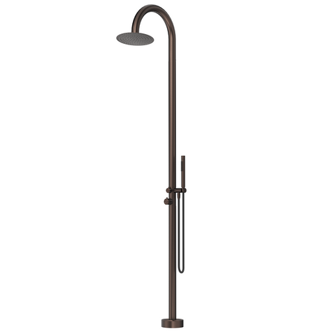 Bella Vista Mica Gooseneck Freestanding Outdoor Shower Dusk Bronze OS-5-DB