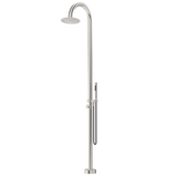 Bella Vista Mica Gooseneck Freestanding Outdoor Shower Brushed Nickel OS-5-BN